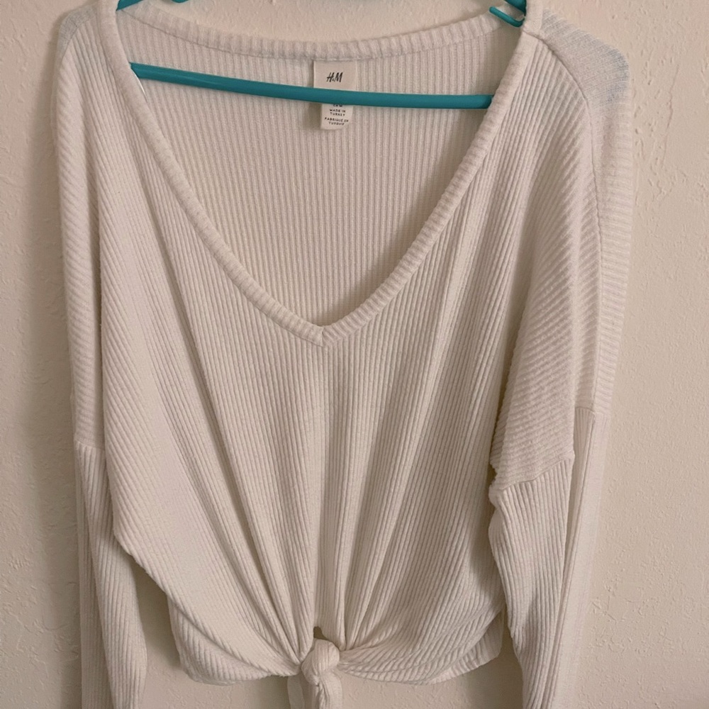 White Tied Sweater Shirt